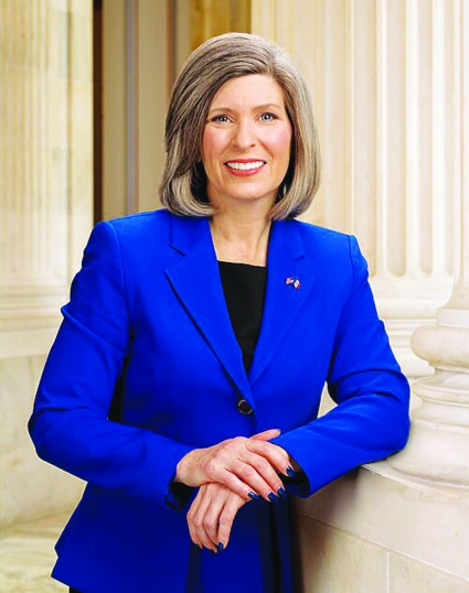 U.S. Sen. Joni Ernst in her official portrait for the 116th Congress. Ernst announced on Sept. 2 that she will not seek re-election to the Senate in 2026, citing a desire to spend more time with family.