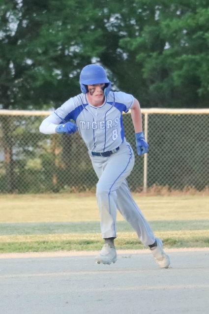 Griswold’s Wyatt Silk had two hits in Griswold’s 10-3 win over Sidney. (Joel Stevens/The Red Oak Express)