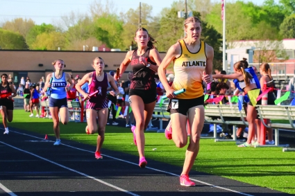 Karley Jenkins anchored the Red Oak distance medal relay team to a second place finish at last week’s Glenwood Ram Co-ed Relays. (Submitted photo)