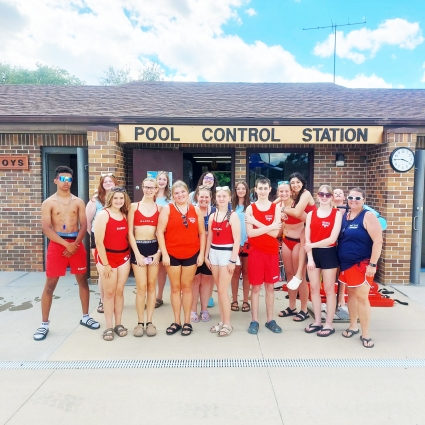 Lifeguards and staff at the Red Oak Municipal Pool pose for a photo. Despite losing a month of the season for repairs, there were close to 6,000 entries to the pool this season.